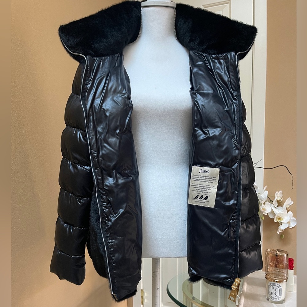 Herno Black Jacket size 48 NEW $675 - Picture 7 of 17